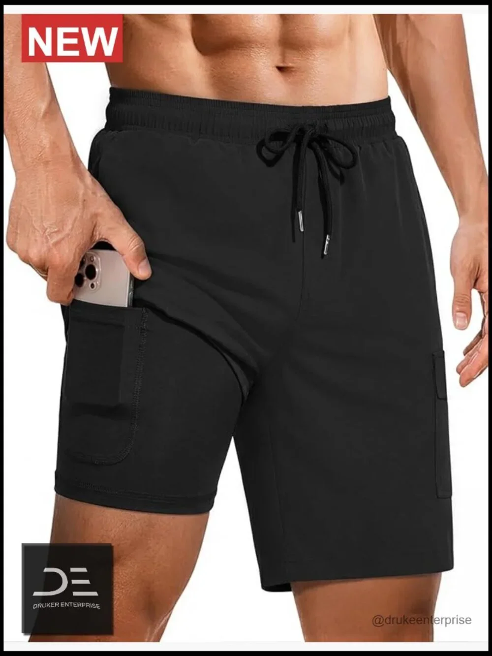 Men's Swim Trunks with Compression Liner Quick Dry Board Shorts with Pockets